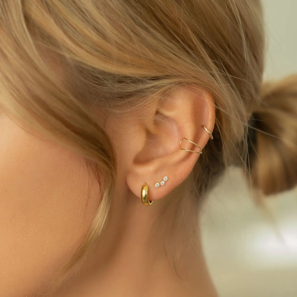 Thin Huggie Hoops 14K