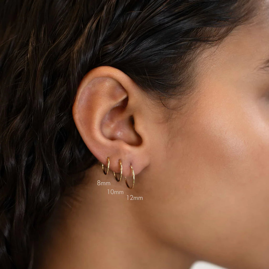 Thin Huggie Hoops 14K